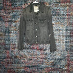 JCREW womens gray distressed crop denim jacket S 28638